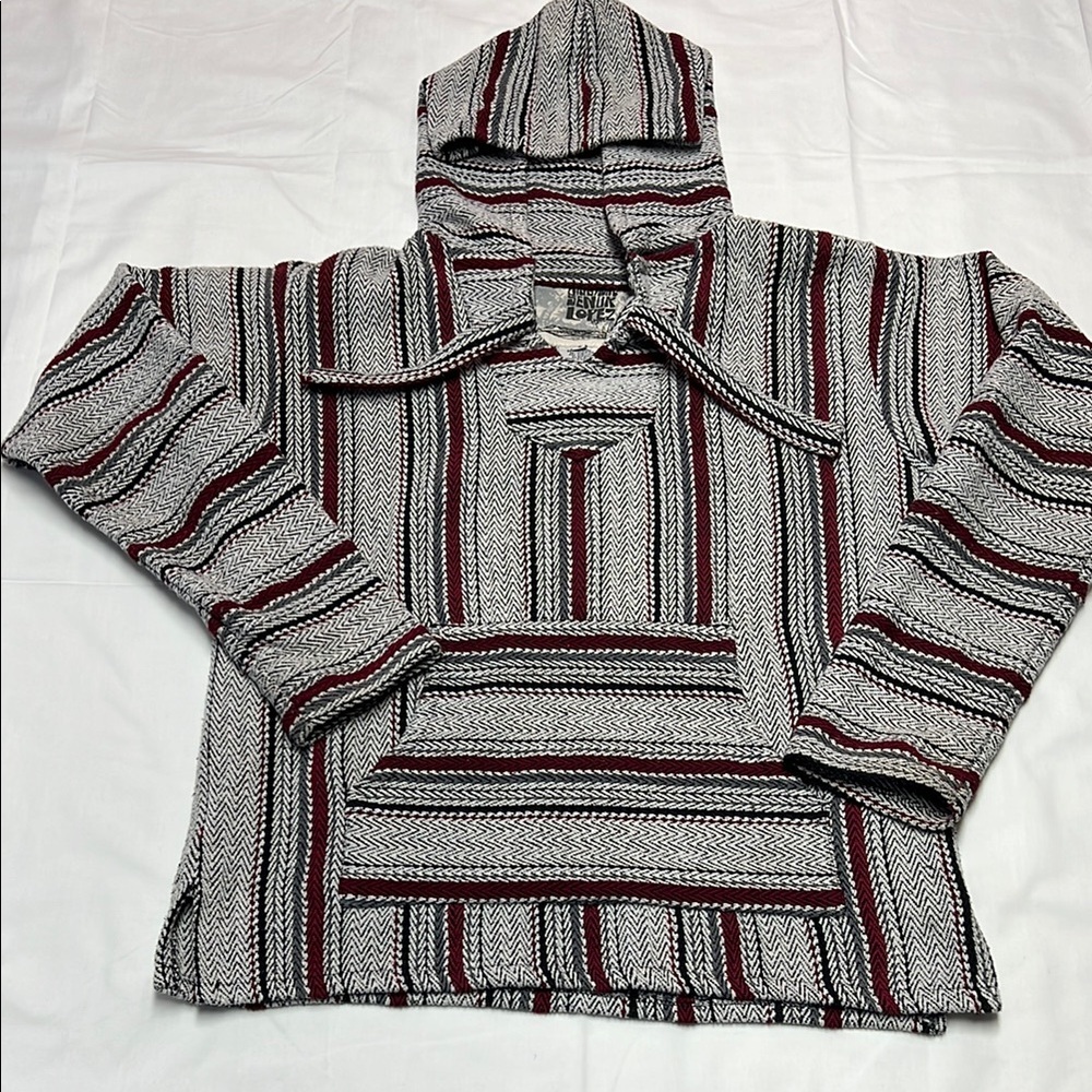 Vintage original senor Lopez pullover hoodie multicolor stripes size small